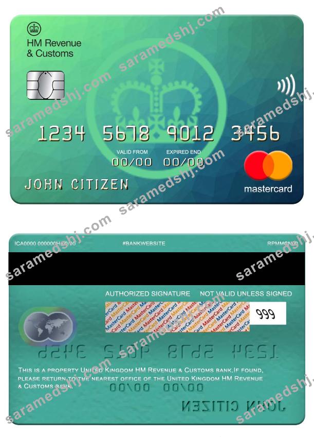 United Kingdom HM Revenue & Customs bank mastercard